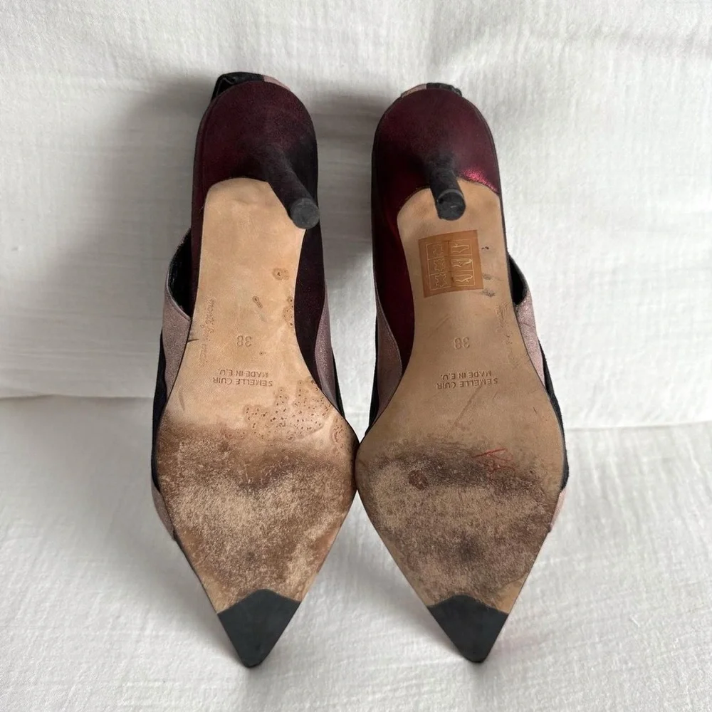 Eugenia Kim Metallic Multicolored Leather Pointed Toe Pumps - Picture 6 of 7